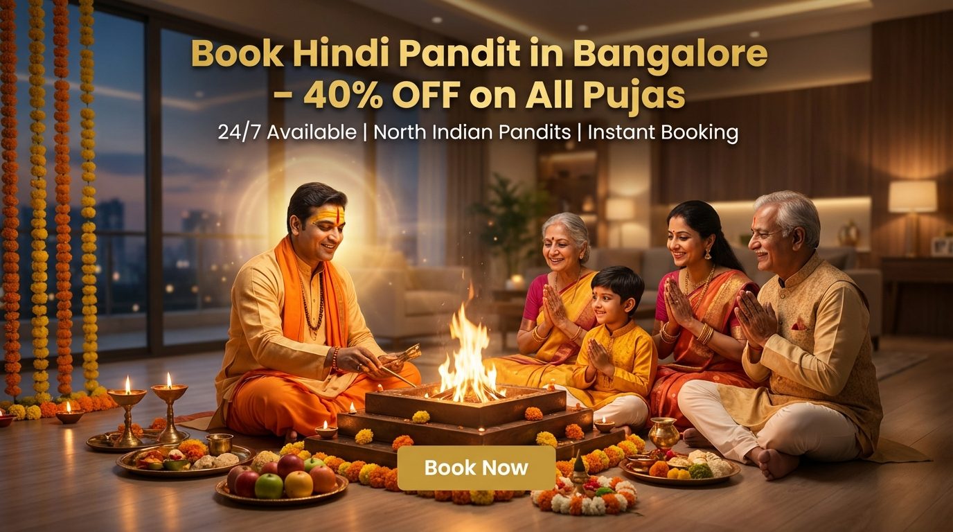 Hindi Pandit performing puja ritual in Bangalore